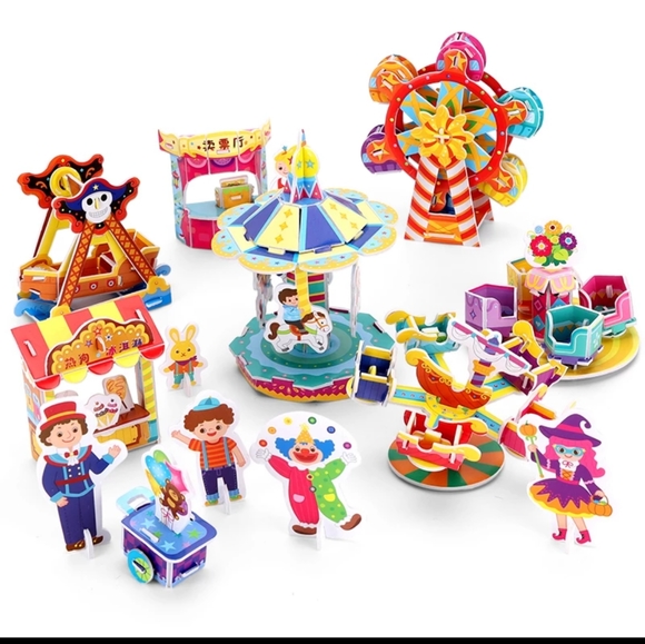 3D puzzle craft for kids adults amusement park educational toy Carousel 5 6 7 8+ - Picture 4 of 17